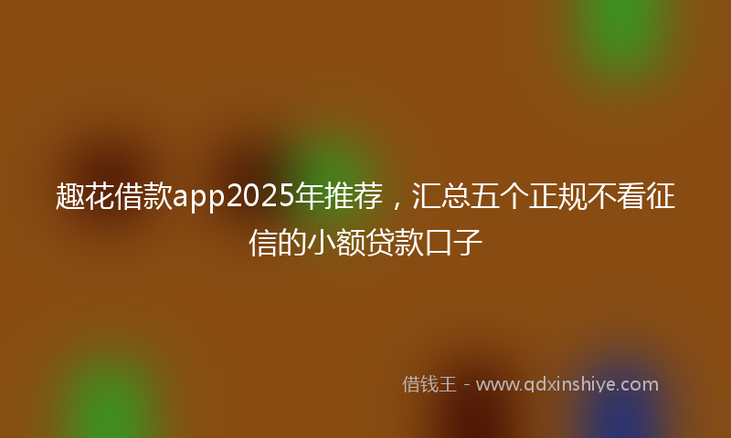 趣花借款app2025年推荐，汇总五个正规不看征信的小额贷款口子