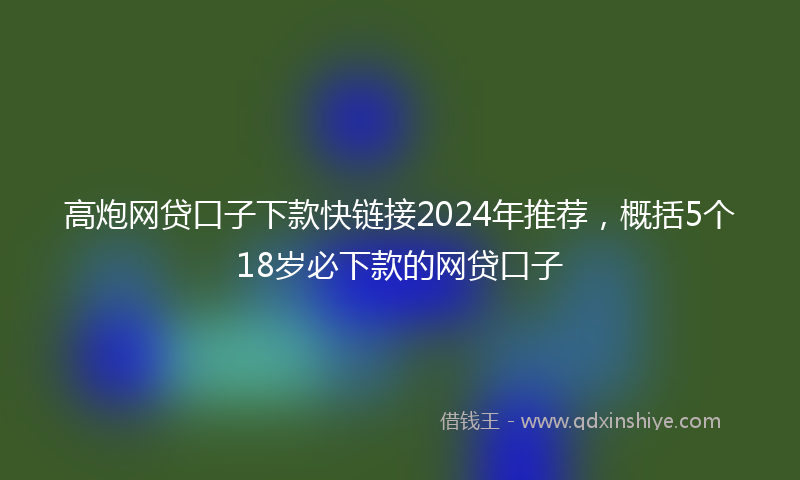 高炮网贷口子下款快链接2024年推荐，概括5个18岁必下款的网贷口子