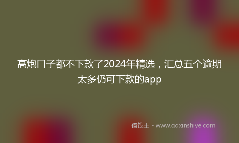 高炮口子都不下款了2024年精选，汇总五个逾期太多仍可下款的app