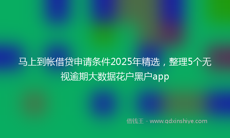 马上到帐借贷申请条件2025年精选，整理5个无视逾期大数据花户黑户app