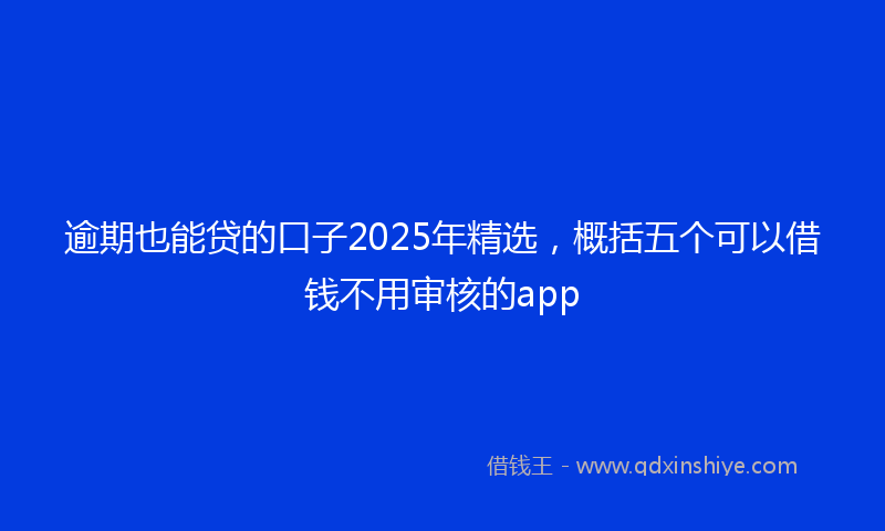 逾期也能贷的口子2025年精选，概括五个可以借钱不用审核的app