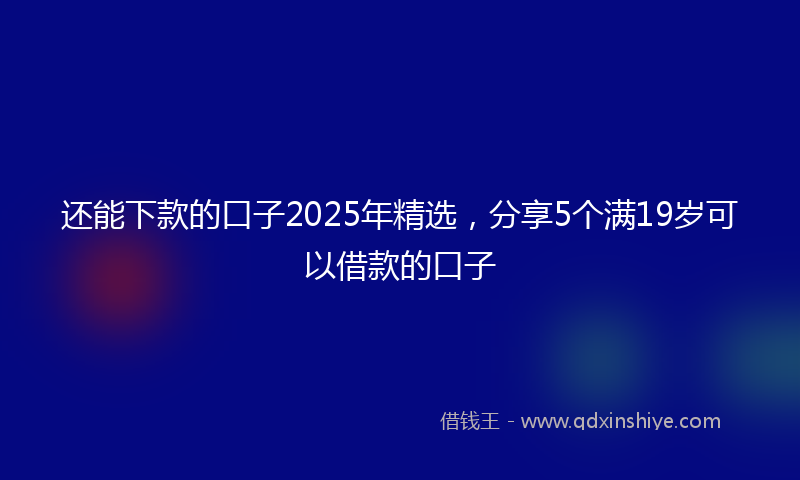 还能下款的口子2025年精选，分享5个满19岁可以借款的口子