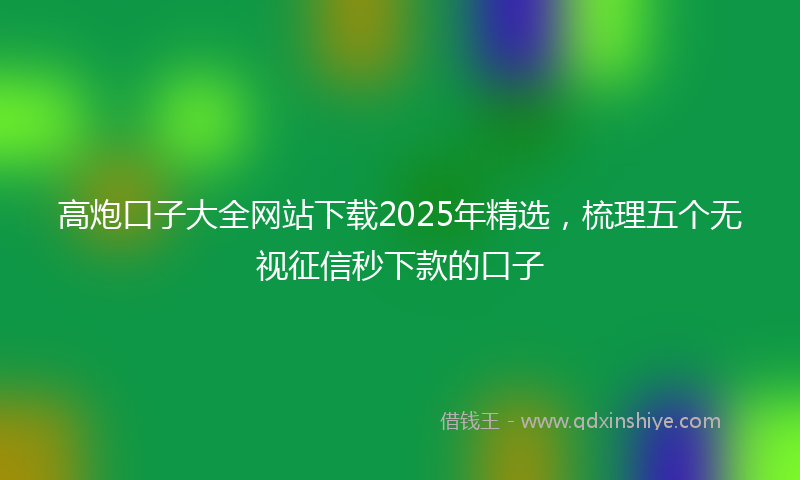 高炮口子大全网站下载2025年精选，梳理五个无视征信秒下款的口子