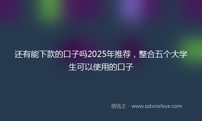 还有能下款的口子吗2025年推荐，整合五个大学生可以使用的口子