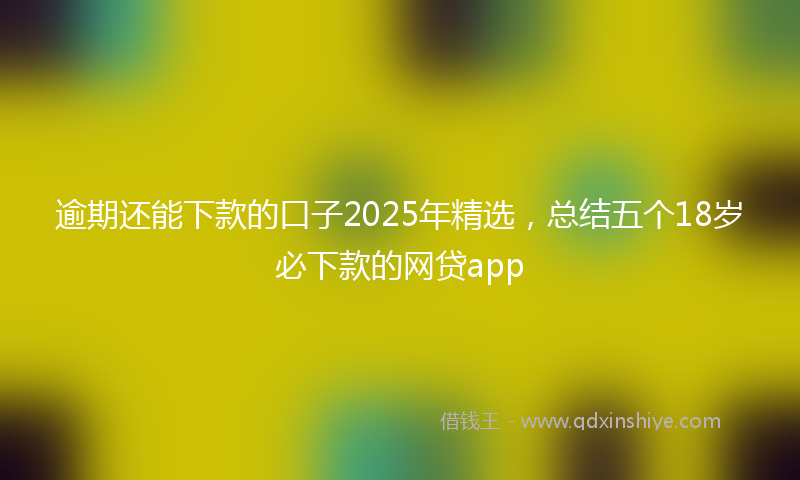 逾期还能下款的口子2025年精选，总结五个18岁必下款的网贷app