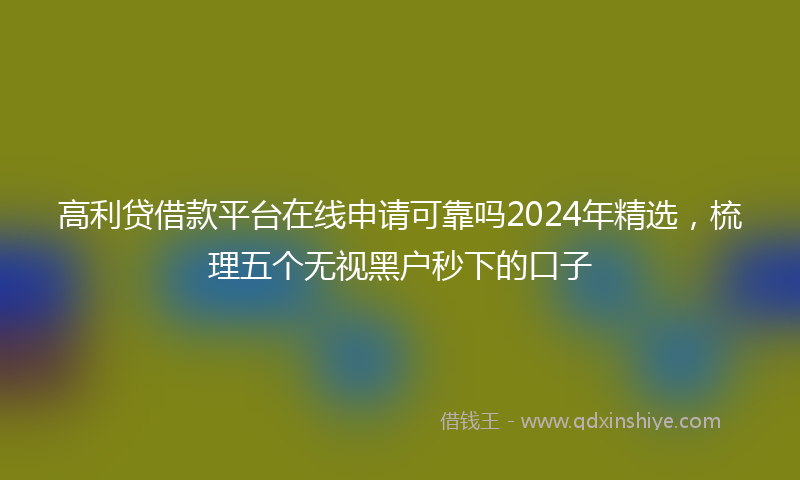 高利贷借款平台在线申请可靠吗2024年精选，梳理五个无视黑户秒下的口子