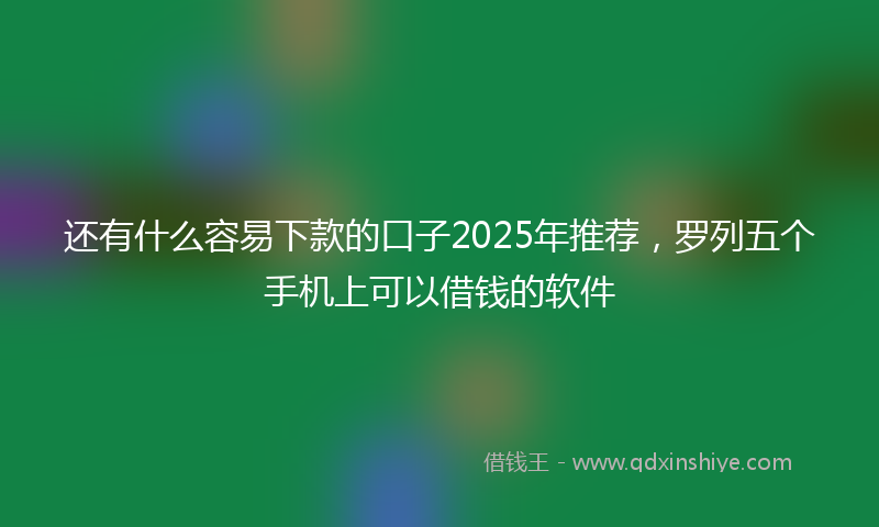 还有什么容易下款的口子2025年推荐，罗列五个手机上可以借钱的软件