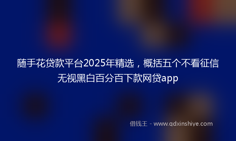 随手花贷款平台2025年精选，概括五个不看征信无视黑白百分百下款网贷app