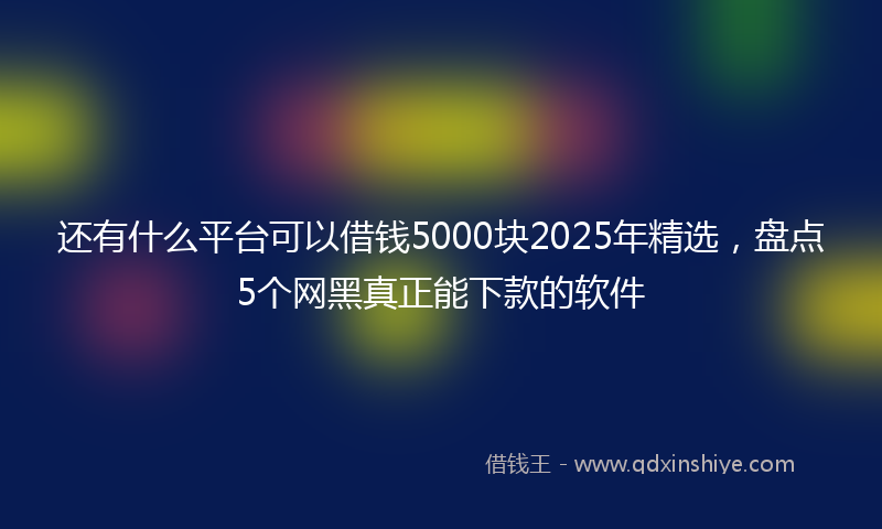 还有什么平台可以借钱5000块2025年精选，盘点5个网黑真正能下款的软件