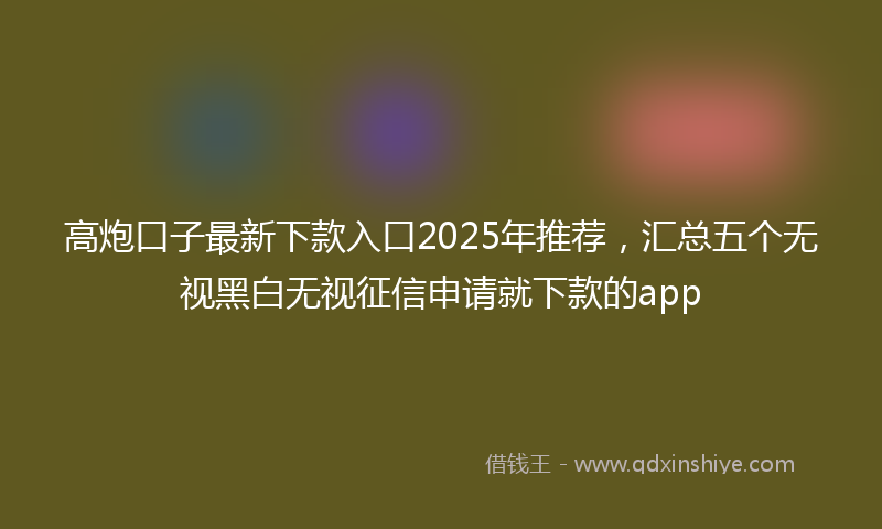 高炮口子最新下款入口2025年推荐，汇总五个无视黑白无视征信申请就下款的app