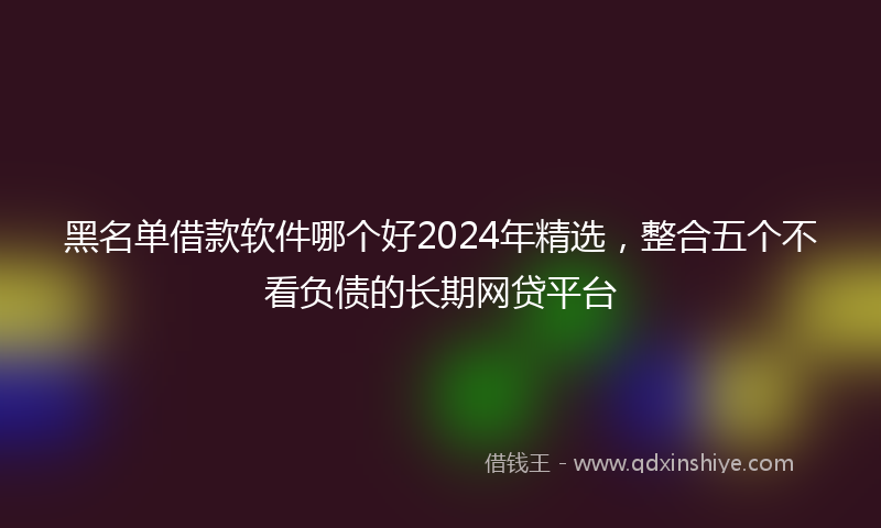 黑名单借款软件哪个好2024年精选，整合五个不看负债的长期网贷平台