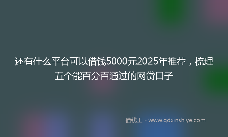 还有什么平台可以借钱5000元2025年推荐，梳理五个能百分百通过的网贷口子