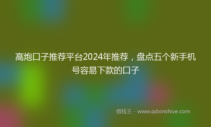 高炮口子推荐平台2024年推荐，盘点五个新手机号容易下款的口子