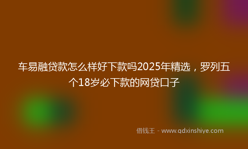 车易融贷款怎么样好下款吗2025年精选，罗列五个18岁必下款的网贷口子