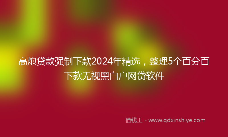 高炮贷款强制下款2024年精选，整理5个百分百下款无视黑白户网贷软件