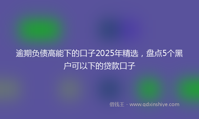 逾期负债高能下的口子2025年精选，盘点5个黑户可以下的贷款口子