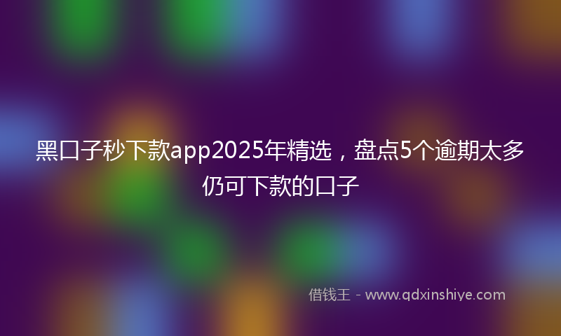 黑口子秒下款app2025年精选，盘点5个逾期太多仍可下款的口子
