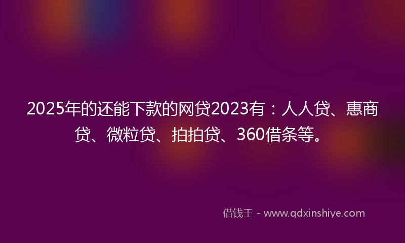 2025年的还能下款的网贷2023有：人人贷、惠商贷、微粒贷、拍拍贷、360借条等。