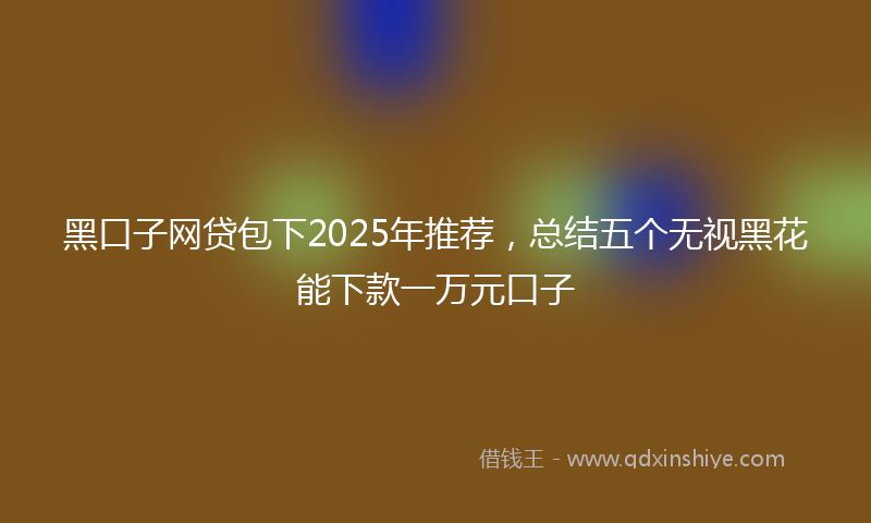 黑口子网贷包下2025年推荐，总结五个无视黑花能下款一万元口子