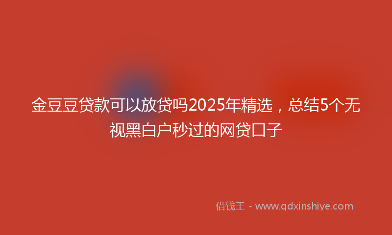 金豆豆贷款可以放贷吗2025年精选，总结5个无视黑白户秒过的网贷口子
