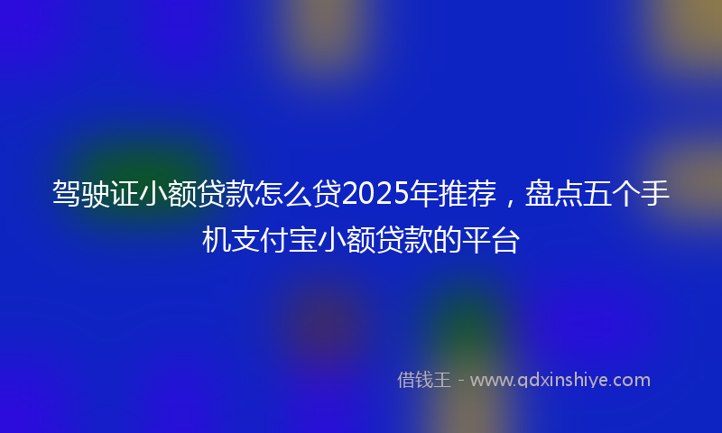 驾驶证小额贷款怎么贷2025年推荐，盘点五个手机支付宝小额贷款的平台