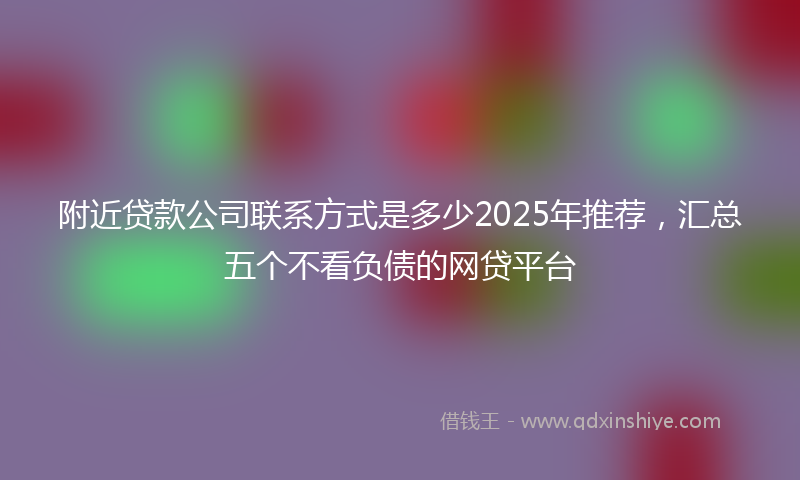 附近贷款公司联系方式是多少2025年推荐，汇总五个不看负债的网贷平台