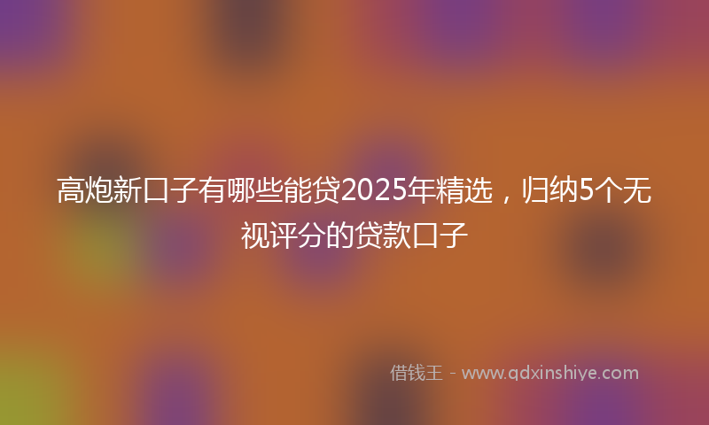 高炮新口子有哪些能贷2025年精选，归纳5个无视评分的贷款口子
