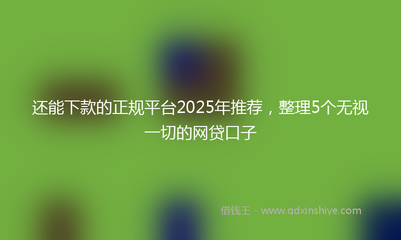 还能下款的正规平台2025年推荐，整理5个无视一切的网贷口子