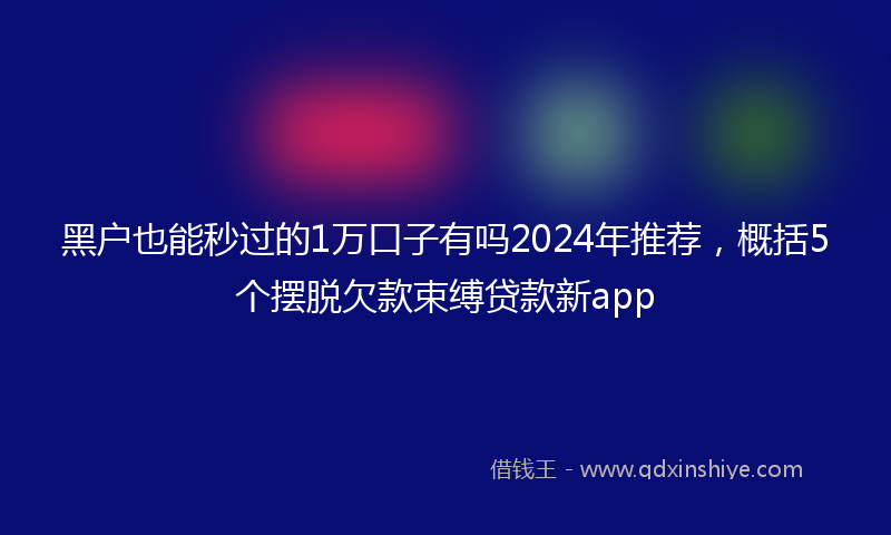 黑户也能秒过的1万口子有吗2024年推荐，概括5个摆脱欠款束缚贷款新app
