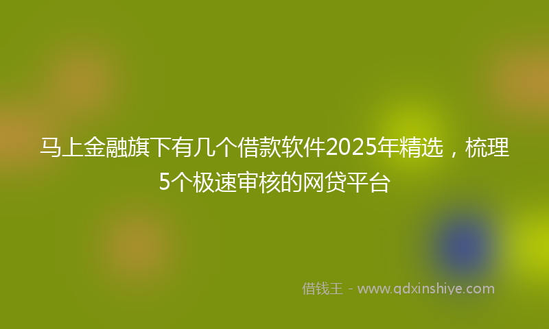马上金融旗下有几个借款软件2025年精选，梳理5个极速审核的网贷平台