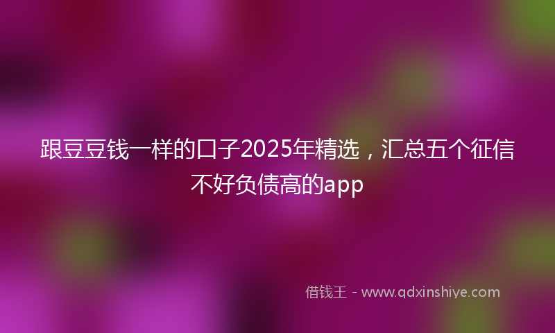 跟豆豆钱一样的口子2025年精选，汇总五个征信不好负债高的app