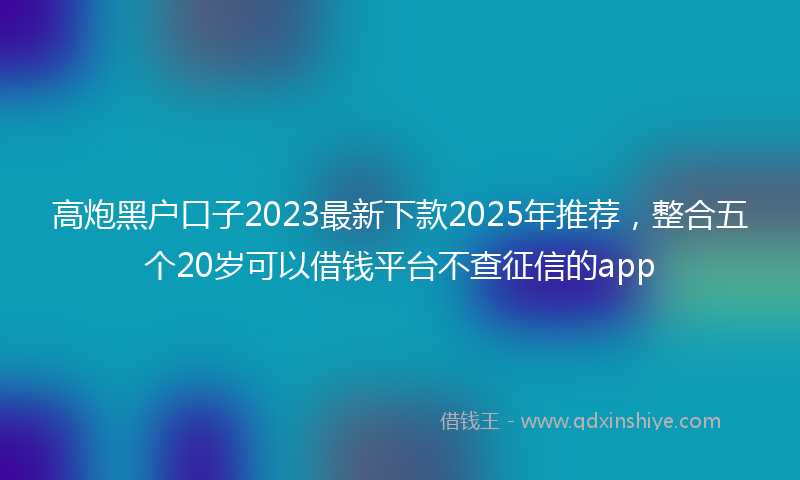 高炮黑户口子2023最新下款2025年推荐，整合五个20岁可以借钱平台不查征信的app