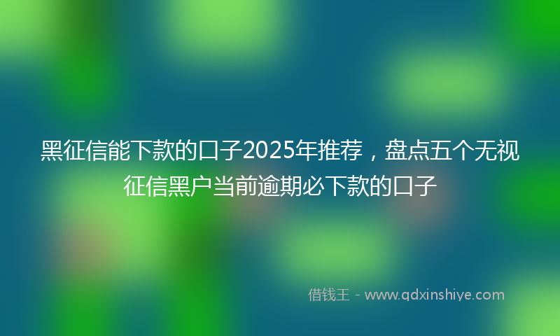 黑征信能下款的口子2025年推荐，盘点五个无视征信黑户当前逾期必下款的口子