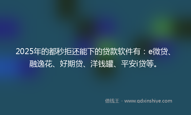 2025年的都秒拒还能下的贷款软件有：e微贷、融逸花、好期贷、洋钱罐、平安i贷等。