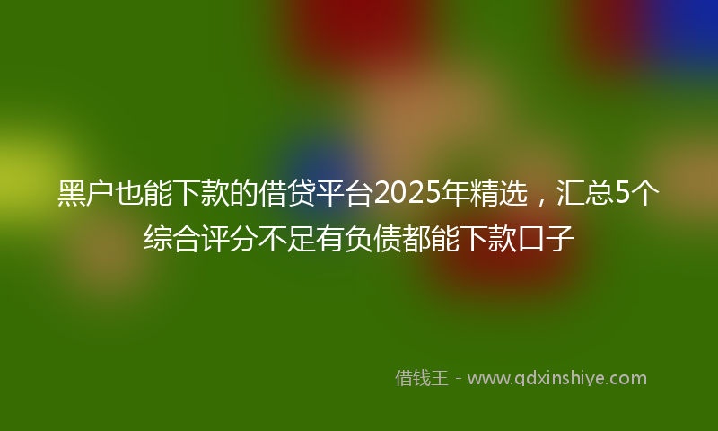 黑户也能下款的借贷平台2025年精选，汇总5个综合评分不足有负债都能下款口子