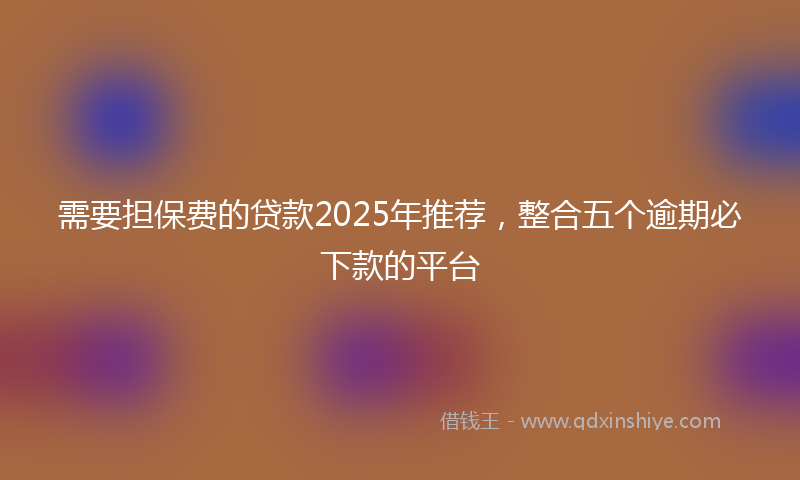 需要担保费的贷款2025年推荐，整合五个逾期必下款的平台