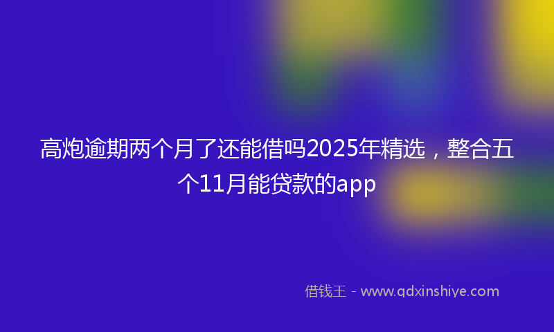 高炮逾期两个月了还能借吗2025年精选，整合五个11月能贷款的app