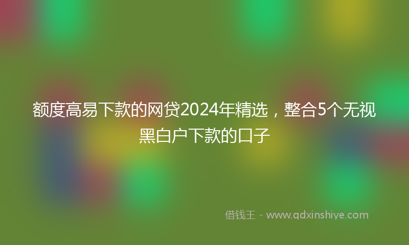 额度高易下款的网贷2024年精选，整合5个无视黑白户下款的口子