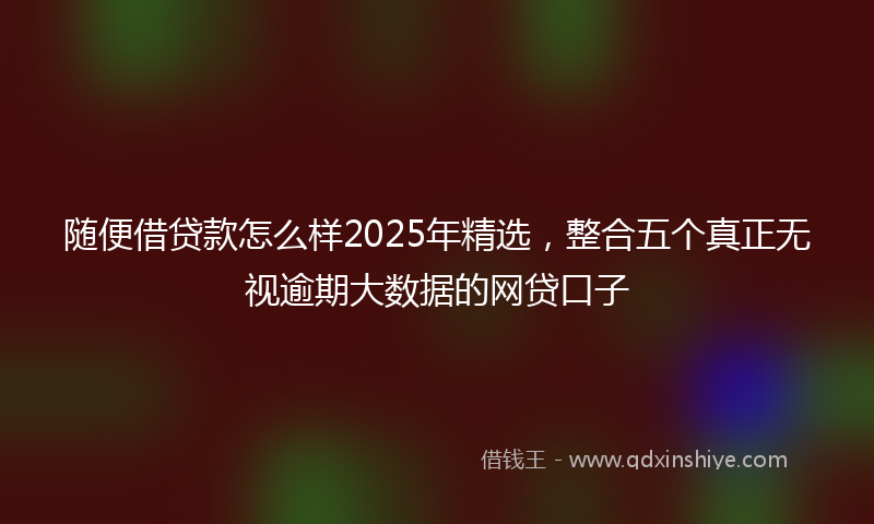 随便借贷款怎么样2025年精选，整合五个真正无视逾期大数据的网贷口子