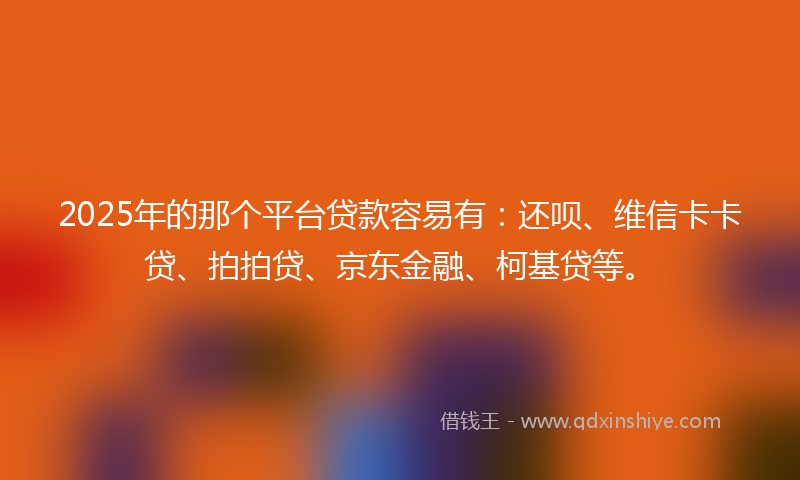 2025年的那个平台贷款容易有：还呗、维信卡卡贷、拍拍贷、京东金融、柯基贷等。