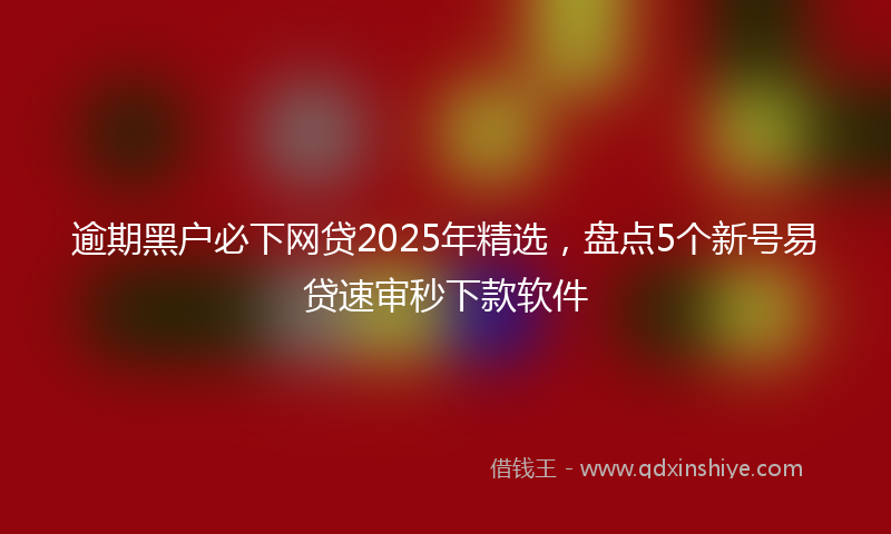 逾期黑户必下网贷2025年精选，盘点5个新号易贷速审秒下款软件