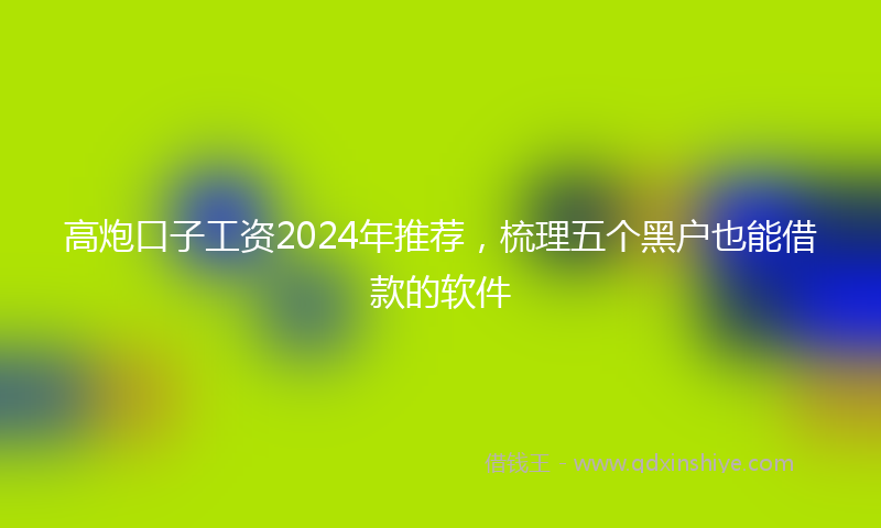 高炮口子工资2024年推荐，梳理五个黑户也能借款的软件