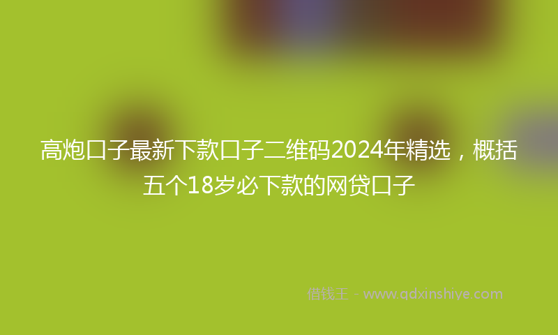 高炮口子最新下款口子二维码2024年精选，概括五个18岁必下款的网贷口子