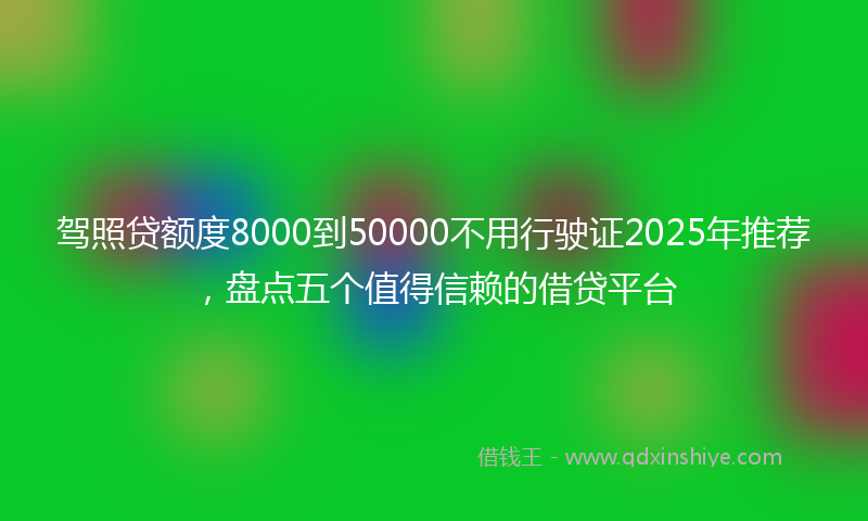 驾照贷额度8000到50000不用行驶证2025年推荐，盘点五个值得信赖的借贷平台