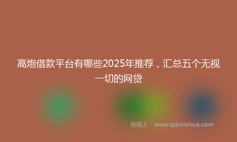 高炮借款平台有哪些2025年推荐，汇总五个无视一切的网贷