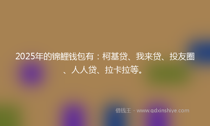 2025年的锦鲤钱包有：柯基贷、我来贷、投友圈、人人贷、拉卡拉等。