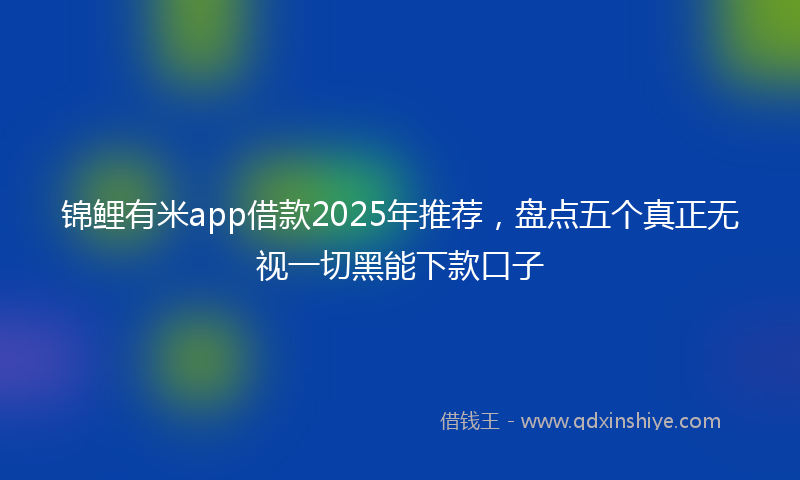 锦鲤有米app借款2025年推荐，盘点五个真正无视一切黑能下款口子