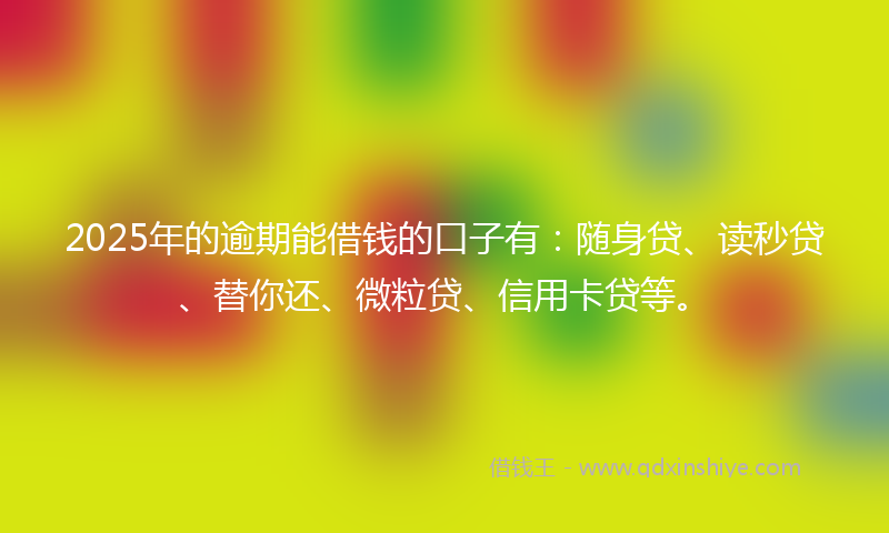 2025年的逾期能借钱的口子有：随身贷、读秒贷、替你还、微粒贷、信用卡贷等。