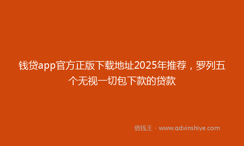 钱贷app官方正版下载地址2025年推荐，罗列五个无视一切包下款的贷款