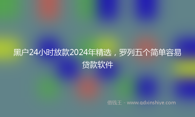 黑户24小时放款2024年精选，罗列五个简单容易贷款软件